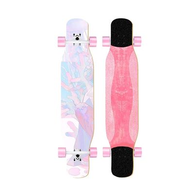 47 Inches Skateboard Longboard Drop Through Long Boards, Skateboard 7 Layer Maple Wood Skate Board Deck Long Board Cruiser for Kids Adults, Beginners Boys Girls Teens (Color : H)