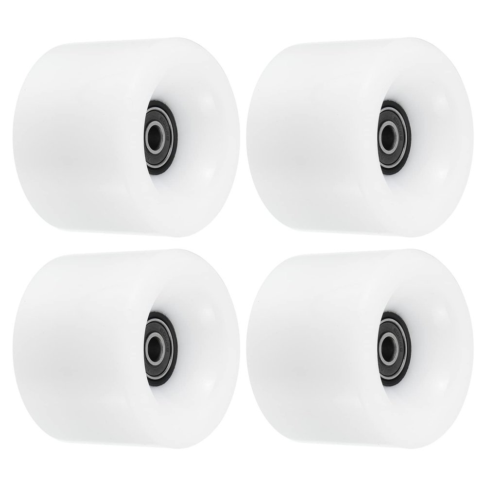 PATIKIL 70mm 78A Longboard Wheels with Black ABEC-9 Bearings, 4 Pack Soft Cruiser Wheels Street Wheels for Skateboards Skateboard Wheel PU, White
