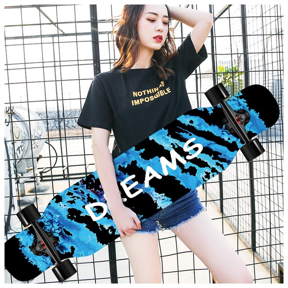 42 Inches Long Boards Skateboard for Girls Boys, Skateboards Premium Longboard Skateboard for Cruising Freestyle Downhill Dancing Skate Board Cruiser for Teens Adults Beginners ( Color : Style F )