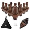 TORPSPORTS Tabletop Shuffleboard Bowling Pin Set Portable Shuffleboard Bowling Pin Game,Solid Wood Shuffleboard Bowling Curling Games- Easy Carry view 1