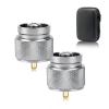 SAN LIKE 2 Pieces Camping Stove Adapter 0.2lb Propane Adapter Small Tank Input and Lindal Valve EN417 Output Gas Adapter Converter Outdoor Cylinder LPG Canister Convert view 1