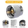 SAN LIKE 2 Pieces Camping Stove Adapter 0.2lb Propane Adapter Small Tank Input and Lindal Valve EN417 Output Gas Adapter Converter Outdoor Cylinder LPG Canister Convert view 2