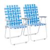 UDeuxff Folding Beach Chair,2 Pcs Steel Tube Camping Chair for Camping,Beach,Fishing,Picnic,Yard, Garden (Blue & White) view 1