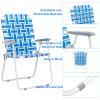 UDeuxff Folding Beach Chair,2 Pcs Steel Tube Camping Chair for Camping,Beach,Fishing,Picnic,Yard, Garden (Blue & White) view 4