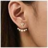 Erimberate Bohemian Daisy Flower Ear Jacket Earrings Gold Crystal Flower Studs Earrings Rhinestone Flower Earrings Two Ways Front Back Earrings Jewelry for Women view 2
