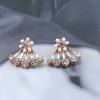 Erimberate Bohemian Daisy Flower Ear Jacket Earrings Gold Crystal Flower Studs Earrings Rhinestone Flower Earrings Two Ways Front Back Earrings Jewelry for Women view 3