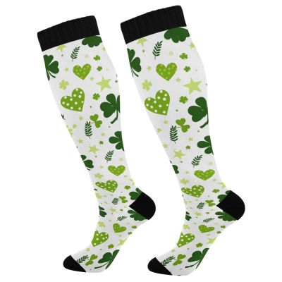 Wusikd Clover Leaves Compression Socks for Women and Men Circulation Patrick Long Socks for Athletic Running 1