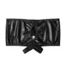 Agoky Women's Shiny Metallic Hollow Out Booty Shorts Low Rise Open Back Boxer Shorts Dance Bottoms Black Small view 3