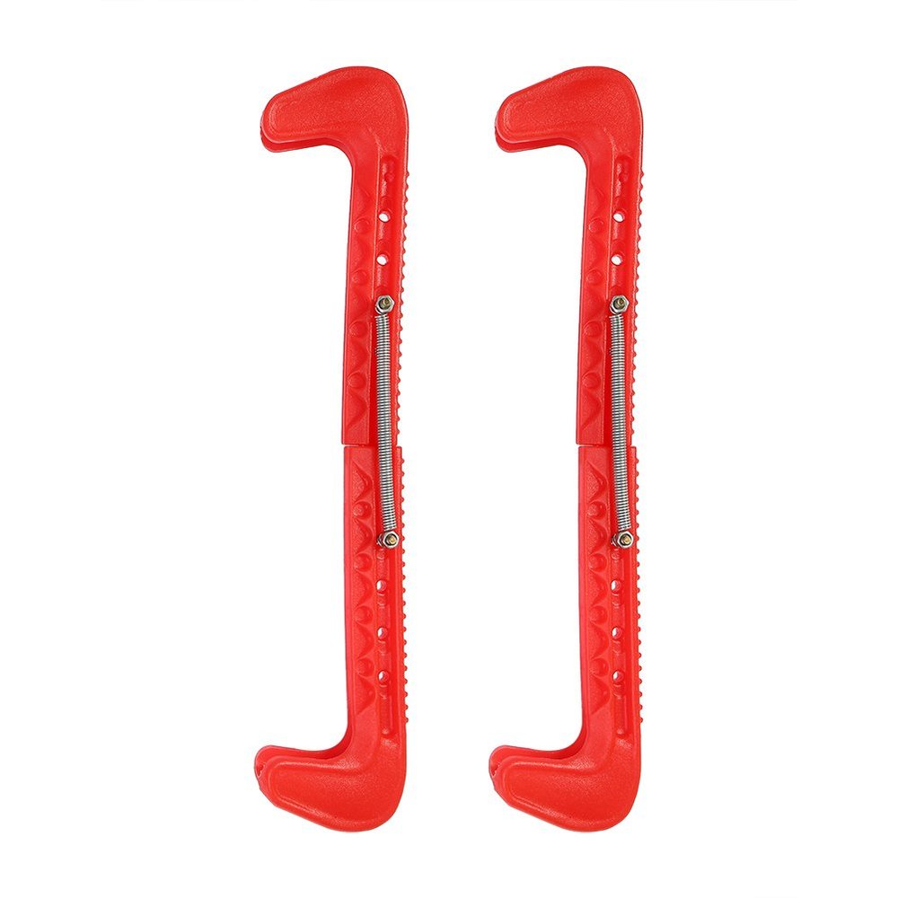 for Long-Lasting Plastic Ice Hockey Skate Blade Guards Covers, Ice Skate Guards, Skating Guards and Soft Skate Blade Covers with Adjust Spring Fits for Figure Skating or Hockey(Red), Skate Guards Ice