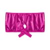 Agoky Women's Shiny Metallic Hollow Out Booty Shorts Low Rise Open Back Boxer Shorts Dance Bottoms Hot Pink Small view 4
