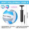 12 Pcs Volleyball Official Size 5 Waterproof Soft Volleyball Kit Beach Volley Ball Pool Volley Balls for Beginner Teenager Adult Indoor Outdoor Beach Training Equipment (Blue, White, Pink, Gray) view 2