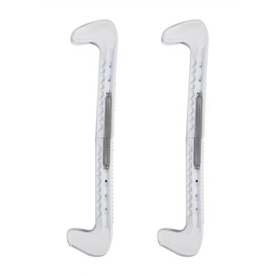 Durable Plastic Ice Hockey Skate Blade Guards Covers,Ice Skate Guards, Skating Guards and Soft Skate Blade Covers with Adjustable Spring Fits for Figure Skating or Hockey(White), Skate Guards Ic