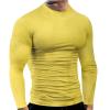 Men's Athletic Long Sleeve Compression Shirts Mens Base Layer Athletic Workout Shirt Compression Shirts Sport T Shirts(Yellow#02,M) view 1