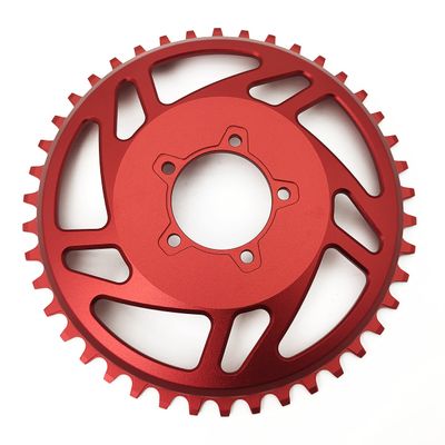 Electric Bike E-Bike 42T 6061-T6 7075 Aluminum Alloy Chainring Chainwheel for BAFANG BBSHD 48V 1000W Motor Kits (42T RED)