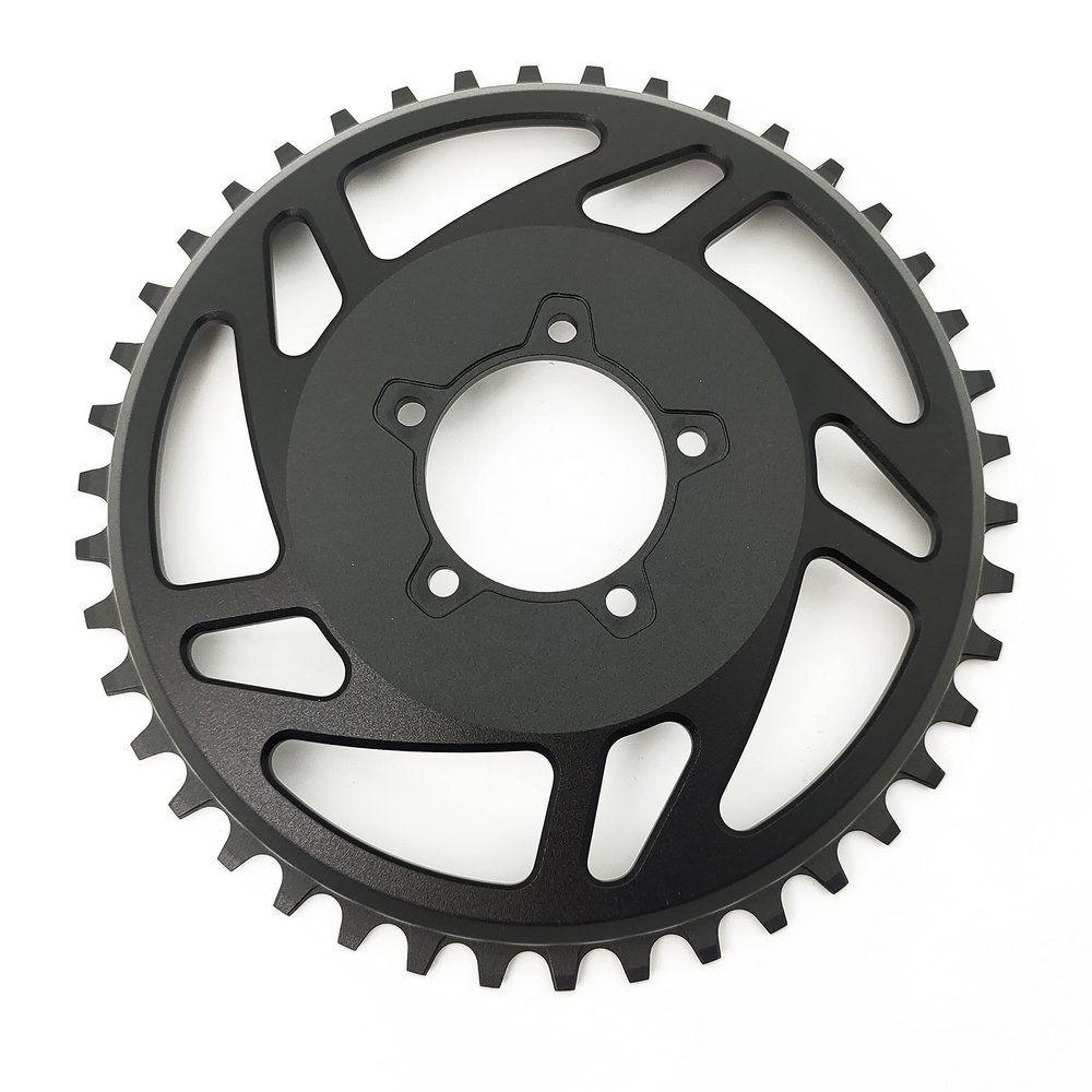Electric Bike E-Bike 42T 6061-T6 7075 Aluminum Alloy Chainring Chainwheel for BAFANG BBSHD 48V 1000W Motor Kits (42T Black)