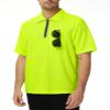 Men's Short Sleeve Pocket Polo Shirts Quarter-Zip Casual Dry Fit Moisture Wicking Performance Golf T-Shirts(Hi Viz Yellow,L) view 1