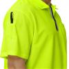 Men's Short Sleeve Pocket Polo Shirts Quarter-Zip Casual Dry Fit Moisture Wicking Performance Golf T-Shirts(Hi Viz Yellow,L) view 3
