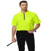 Men's Short Sleeve Pocket Polo Shirts Quarter-Zip Casual Dry Fit Moisture Wicking Performance Golf T-Shirts(Hi Viz Yellow,L) view 4