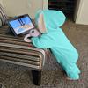 AGQT Baby Boys 1st Easter Outfit Halloween Bunny Costume Onesie Animal Jumpsuit Rabbit Ear Bodysuits One Piece Romper Hoodie Light Blue Size 6-12 Months view 3