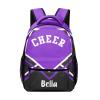 XOZOTY Purple Cheer Cheerleader Backpack Personalized Name Bag Bookbags Daypack for Kids Adult view 1