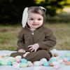 AGQT Baby Boys Bunny Costume 1st Easter Outfit Halloween Animal Costume One Piece Romper Rabbit Ear Bodysuits Hoodie Brown Size 18-24 Months view 2