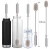 Obsoorth Silicone Bottle Cleaning Brush BPA Free Good Grip Short Handle Grey Small Diameter Neck Container Portable Cleaner for Drinking Glasses, Baby Nipple view 2