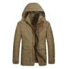 DGHM-JLMY Men Padded Cotton-Padded Jacket Casual Coat Hooded Warm Coat Heavyweight Winter Parka Jacket Thickened Winter Coat (Brown,Large) view 1