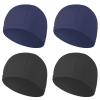 4 pcs Elastic Swim Caps for Both Women & Men & Kids Fabric Durable Non-Waterproof Cloth Swimming Pool Cap Elastic Bathing Cap (2Black&2dark Blue, 4) view 1