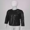 Agoky Kids Boys Girls Long Sleeve Shiny Sequin Dance Crop Top Diamond Children Gymnastic Performance Tee Shirts Black 2-3 Years view 4