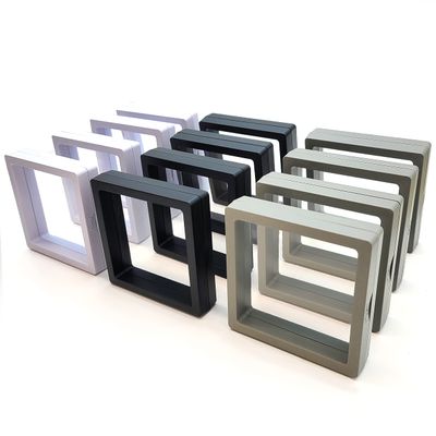 12PCS 3D Floating Frame Display Stand, Jewelry Box, Gift Box, Ornament Organizer, Small Travel Jewelry Box, PE Film Anti-Oxidation, Suspended Display Box Stackable (3.54*3.54Type 1)