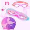 AuSletie Kids Swim Caps for Girls, Toddler Silicone Swimming Cap for Kids, Durable Comfortable Swimming Caps for Girls view 3