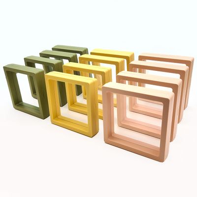 12PCS 3D Floating Frame Display Stand, Jewelry Box, Gift Box, Ornament Organizer, Small Travel Jewelry Box, PE Film Anti-Oxidation, Suspended Display Box Stackable (3.54*3.54Type 2)