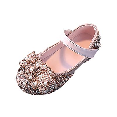 Childrens Shoes Pearl Rhinestones Shining Kids Princess Shoes Baby Girls Shoes For Party And Toddler Boy Slippers (Pink, 22)