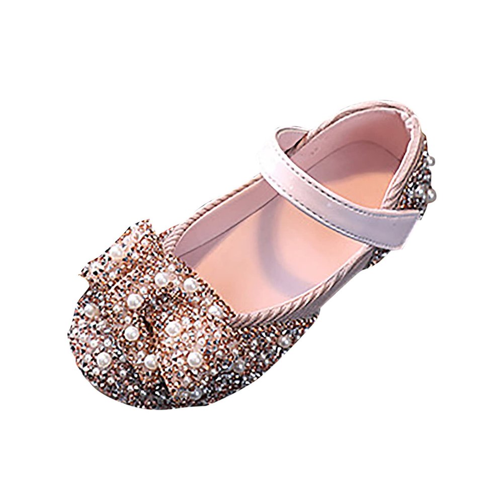 Childrens Shoes Pearl Rhinestones Shining Kids Princess Shoes Baby Girls Shoes For Party And Toddler Boy Slippers (Pink, 22)