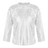 Agoky Kids Boys Girls Long Sleeve Shiny Sequin Dance Crop Top Diamond Children Gymnastic Performance Tee Shirts Silver 2-3 Years view 1