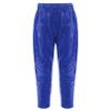 Agoky Kids Girls Boys Shiny Metallic Dance Harem Pants Athletic Jazz Hip Hop Latin Dance Leggings Radish Pants Royal Blue 9-10 Years view 1