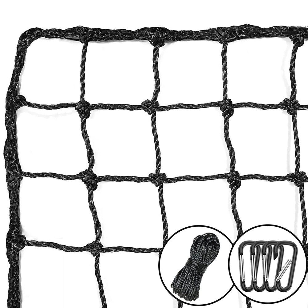 AOLIGEIJS Baseball Softball Backstop Nets,Sports Net,Sports Netting Barrier,Sports Netting for Backyard,Twisted Knotted Nylon Net (15X15FT)