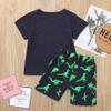 Ikevan Jacket Set Toddler Baby Kids Boys Dinosaur Summer Pajamas Sleepwear Tops Pants Outfits Set (Navy, 4 Years) view 2
