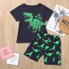 Ikevan Jacket Set Toddler Baby Kids Boys Dinosaur Summer Pajamas Sleepwear Tops Pants Outfits Set (Navy, 4 Years) view 3