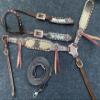 Showman Hair-On Cowhide Single Ear Leather Headstall & Breast Collar Set w/Buckstitch Trim view 2