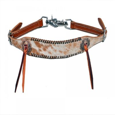 Showman Hair-On Cowhide Leather Wither Strap w/Rawhide Lacing