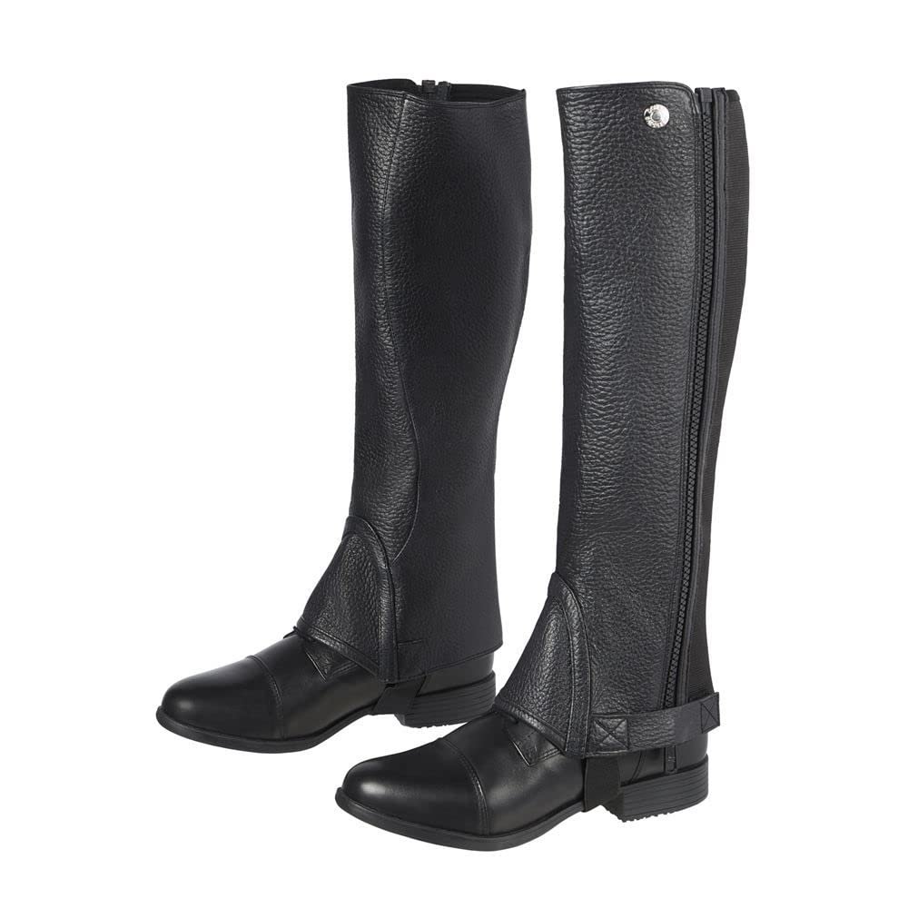 Dover Saddlery Ladies' Ready to Ride Half Chaps, Color: Black, Size: Med-Short