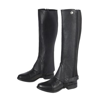 Dover Saddlery Ladies' Ready to Ride Half Chaps, Color: Black, Size: Sm-Short