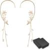 Butterfly Tassel Style Zircon Earrings, Butterfly Earrings for Women, Butterfly Jewelry, Butterfly Flowers Tassel Long Earring, Shiny Zircon No Piercing Butterfly Ear Clip (#2,1 Pair) view 1