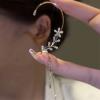 Butterfly Tassel Style Zircon Earrings, Butterfly Earrings for Women, Butterfly Jewelry, Butterfly Flowers Tassel Long Earring, Shiny Zircon No Piercing Butterfly Ear Clip (#2,1 Pair) view 4
