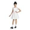 Calvin Klein Girls' Sleeveless Party Dress, Fit and Flare Silhouette, Round Neckline & Back Zip Closure, White Satin, 4T view 3