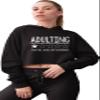 Small Black Women Adulting 1 Star Very Bad Would Not Recommend Funny Cropped Hooded Sweatshirt view 2