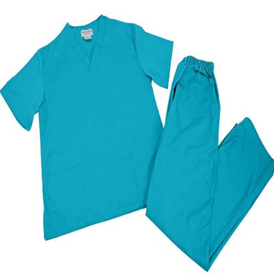 ACTIVE UNIFORMS Men Scrub Set Medical Scrub Top and Pants(Water Blue 3X-Large)