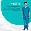 ACTIVE UNIFORMS Men Scrub Set Medical Scrub Top and Pants(Water Blue 3X-Large) view 3