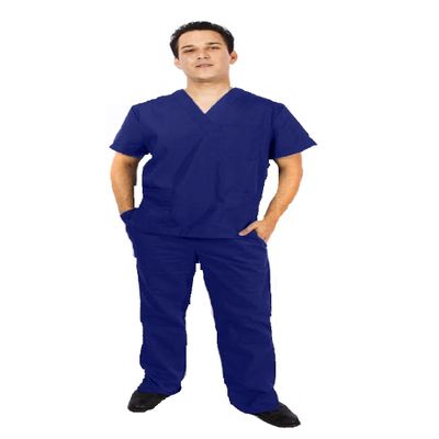 ACTIVE UNIFORMS Men Scrub Set Medical Scrub Top and Pants(True Navy Blue, Small)